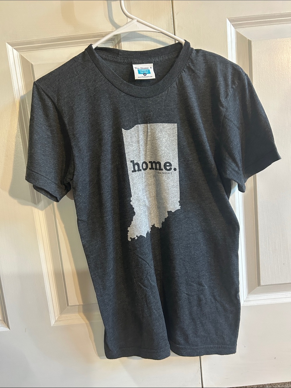 The Home. T Charcoal Crewneck Tee with Blue Label